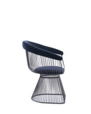 Modrest Chandler - Modern Black Velvet & Black Stainless Steel Dining Chair
