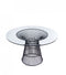 Modrest Chandler - Modern Round Glass & Black Stainless Steel Dining Table
