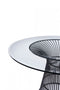 Modrest Chandler - Modern Round Glass & Black Stainless Steel Dining Table