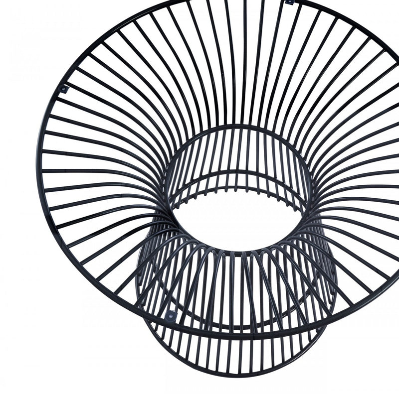 Modrest Chandler - Modern Round Glass & Black Stainless Steel Dining Table