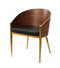 Modrest Claret - Modern Walnut & Black Leatherette Accent Chair