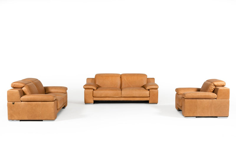 Estro Salotti Evergreen Italian Modern Leather Sofa Set