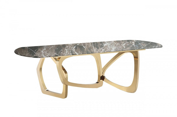 Modrest Colton - Modern Brown & Gold Dining Table