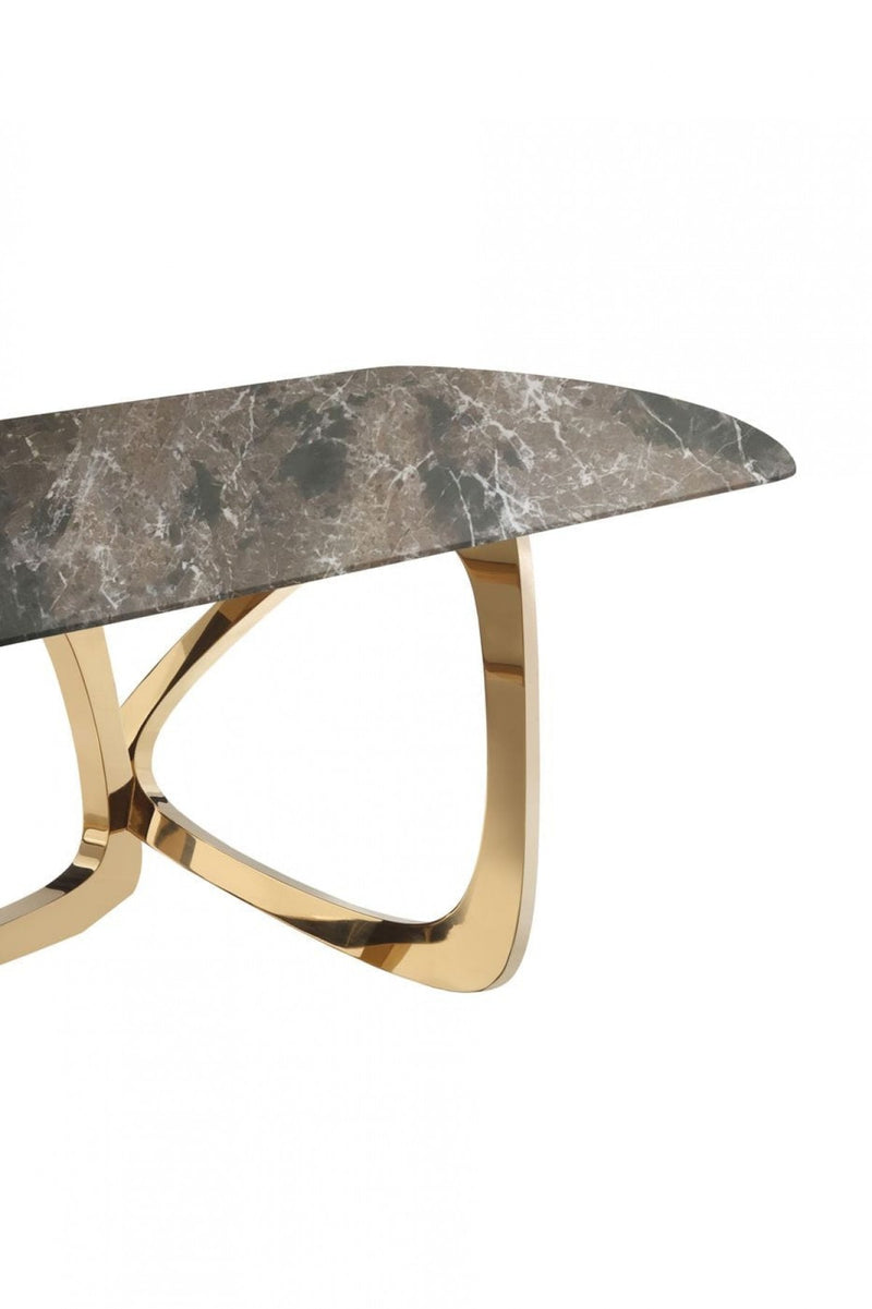 Modrest Colton - Modern Brown & Gold Dining Table