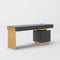 Modrest Trahan - Modern Grey Elm & Gold Office Desk