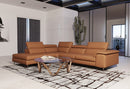 Coronelli Collezioni Viola - Italian Contemporary Cognac Leather Left Facing Sectional Sofa