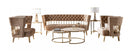 Divani Casa Courtney - Beige & Gold Fabric Sofa