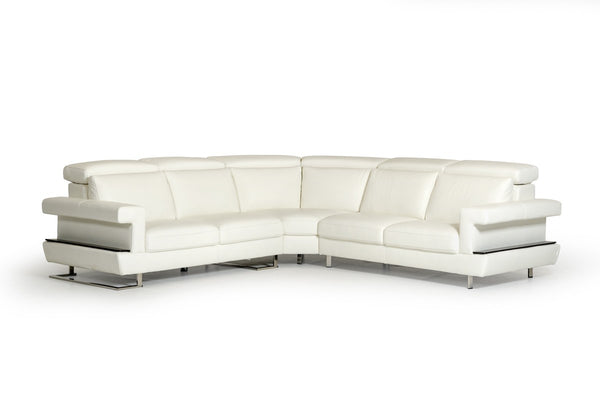 Estro Salotti Crosby - Italian Modern White Leather Sectional Sofa