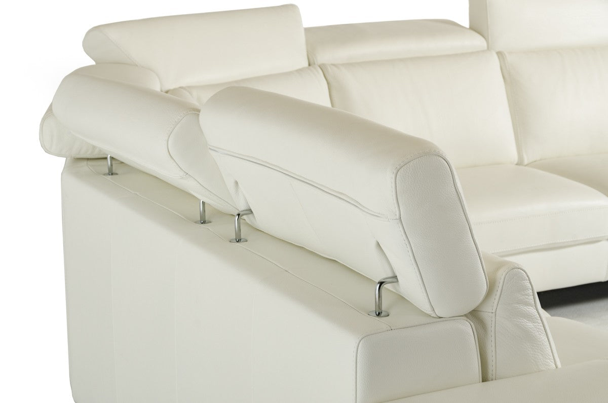 Estro Salotti Crosby - Italian Modern White Leather Sectional Sofa
