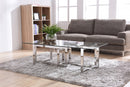 Modrest Valiant Modern Glass & Stainless Steel Coffee Table  by Hollywood Glam