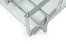 Modrest Valiant Modern Glass & Stainless Steel Coffee Table  by Hollywood Glam