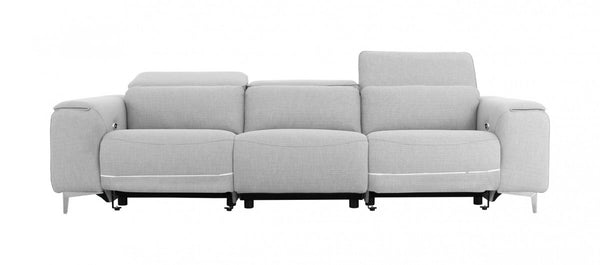 Divani Casa Cyprus - Contemporary Grey Fabric Sofa w/ Electric Recliners