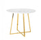 Modrest Swain Modern Faux Marble & Gold Round Dining Table