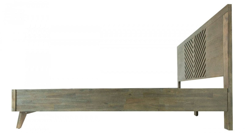 Modrest Daisy Mid-Century Dark Acacia Bed