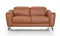 Divani Casa Danis - Modern Cognac Leather Brown Loveseat