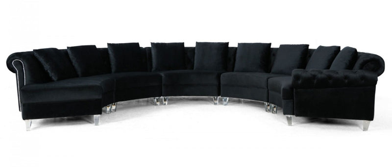 Divani Casa Darla - Modern Velvet Curved Sectional Sofa