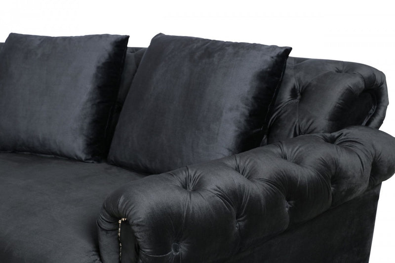 Divani Casa Darla - Modern Velvet Curved Sectional Sofa