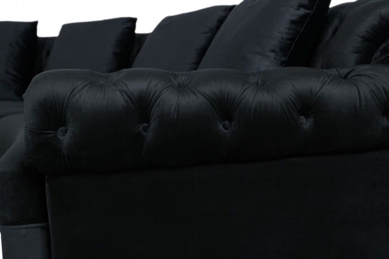 Divani Casa Darla - Modern Velvet Curved Sectional Sofa