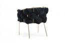 Modrest Debra - Modern Black Velvet Champagne Gold Dining Chair