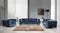 Divani Casa Delilah Modern Blue Fabric Sofa