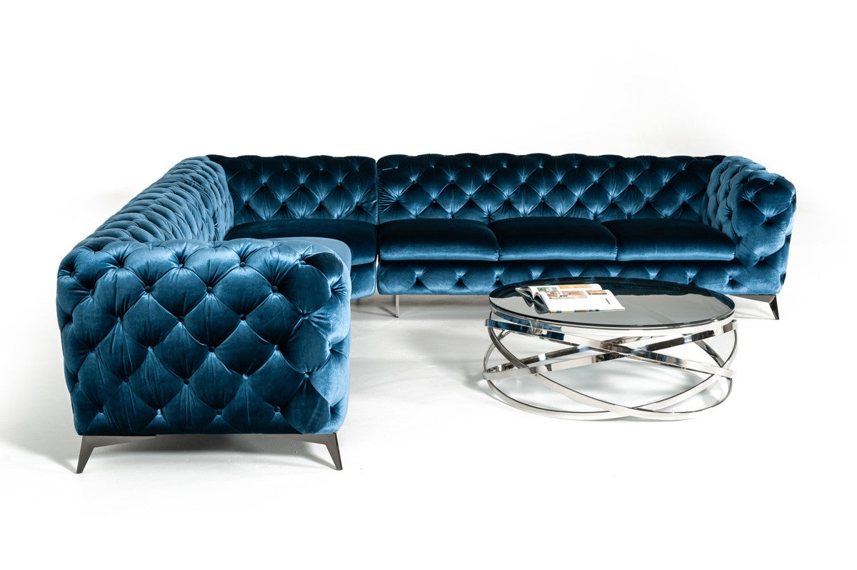 Divani Casa Delilah - Modern Fabric Sectional Sofa