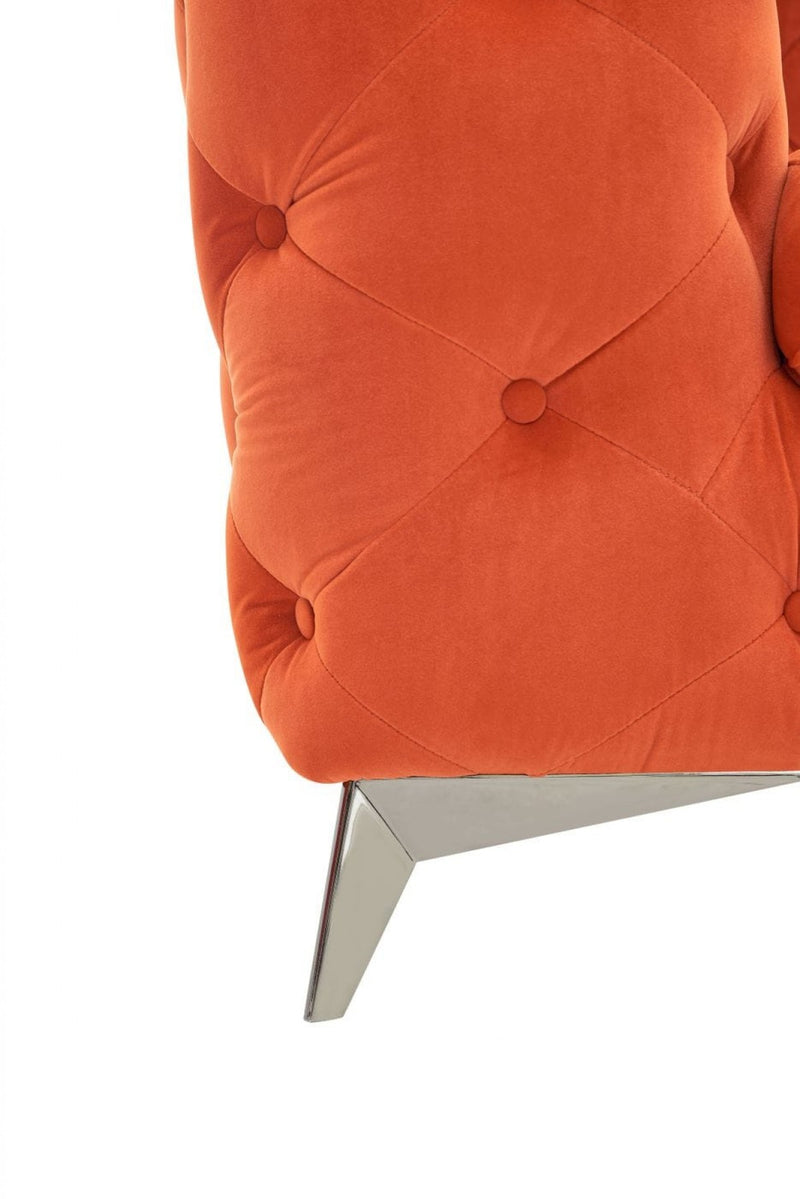 Divani Casa Delilah - Modern Orange Fabric Chair  by Hollywood Glam