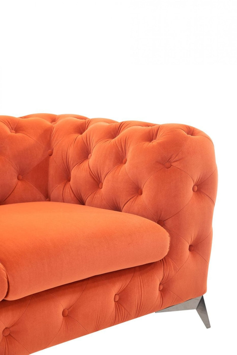 Divani Casa Delilah - Modern Orange Fabric Chair  by Hollywood Glam