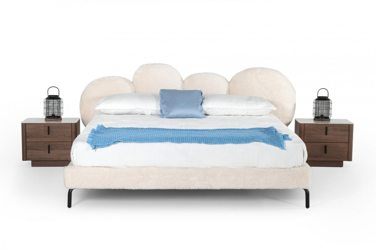 Modrest Destiny - Contemporary White Sherpa Bubble Bed