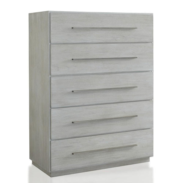 Destination Five Drawer Chest in Cotton Grey
