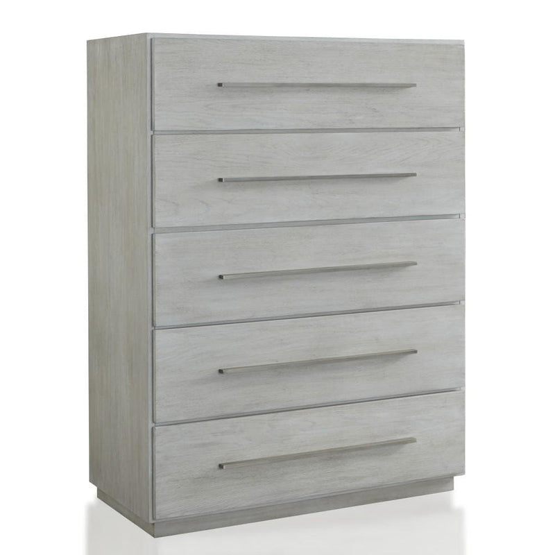 Destination Five Drawer Chest in Cotton Grey