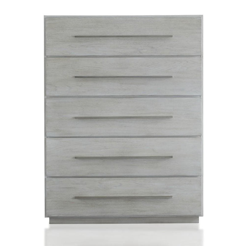 Destination Five Drawer Chest in Cotton Grey