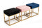 Modrest Downey Blue Velvet & Gold Stool Ottoman