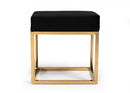 Modrest Downey Blue Velvet & Gold Stool Ottoman