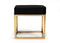Modrest Downey Blue Velvet & Gold Stool Ottoman