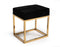Modrest Downey Blue Velvet & Gold Stool Ottoman