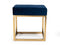 Modrest Downey Blue Velvet & Gold Stool Ottoman