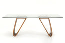 Modrest Draper Contemporary Walnut & Glass Dining Table