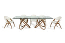 Modrest Mason Modern Glass & Walnut Dining Table