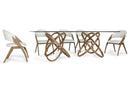 Modrest Mason Modern Glass & Walnut Dining Table