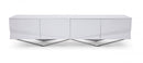 Modrest Duke - Modern White & Stainless Steel TV Stand