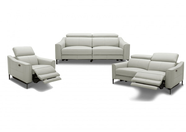 Divani Casa Eden - Modern Grey Leather Sofa Set