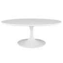 Lippa 42" Oval-Shaped Wood Top Coffee Table in White