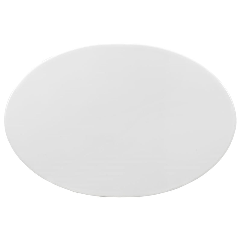 Lippa 42" Oval-Shaped Wood Top Coffee Table in White