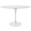 Lippa 48" Oval Wood Top Dining Table in White