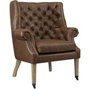 Chart Upholstered Vinyl Lounge Chair in Brown