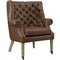 Chart Upholstered Vinyl Lounge Chair in Brown