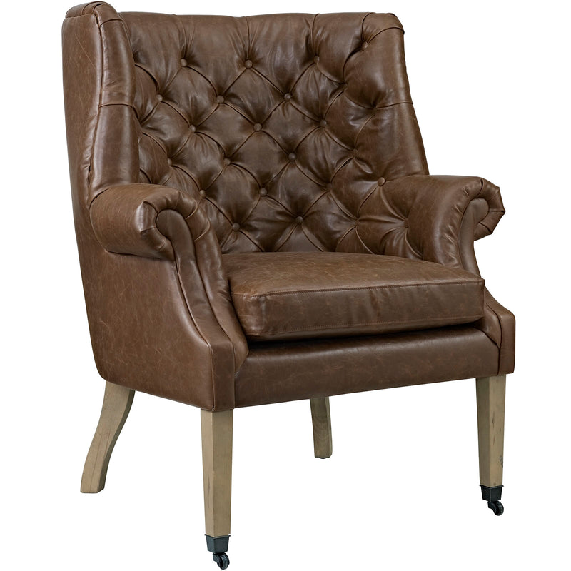 Chart Upholstered Vinyl Lounge Chair in Brown