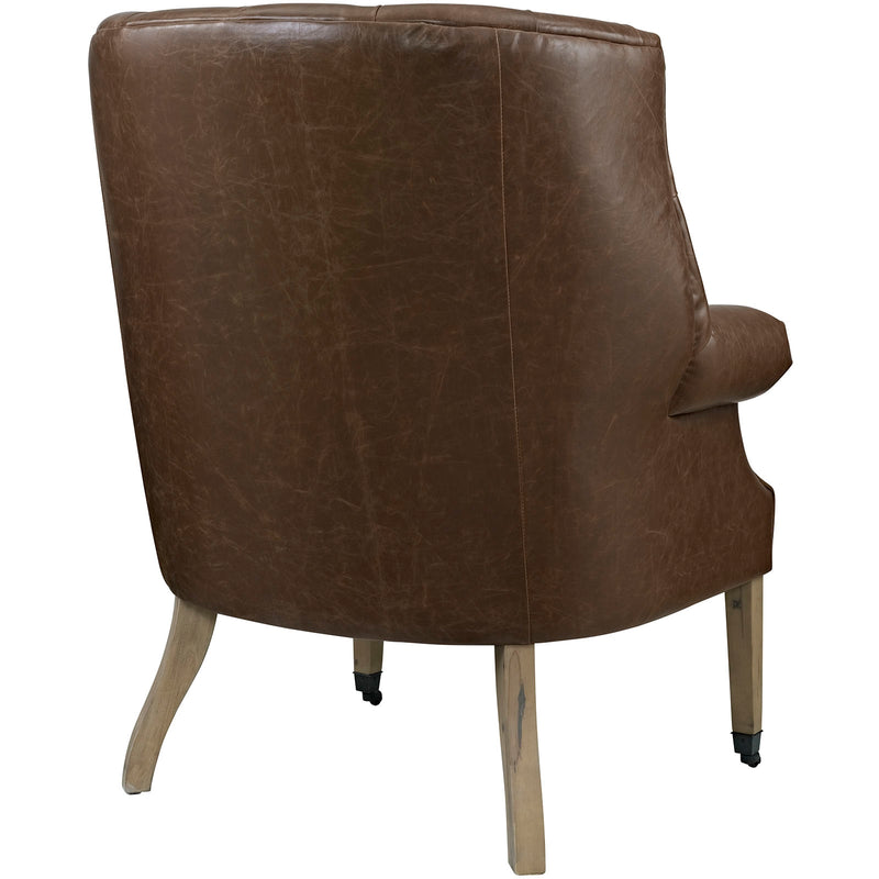 Chart Upholstered Vinyl Lounge Chair in Brown