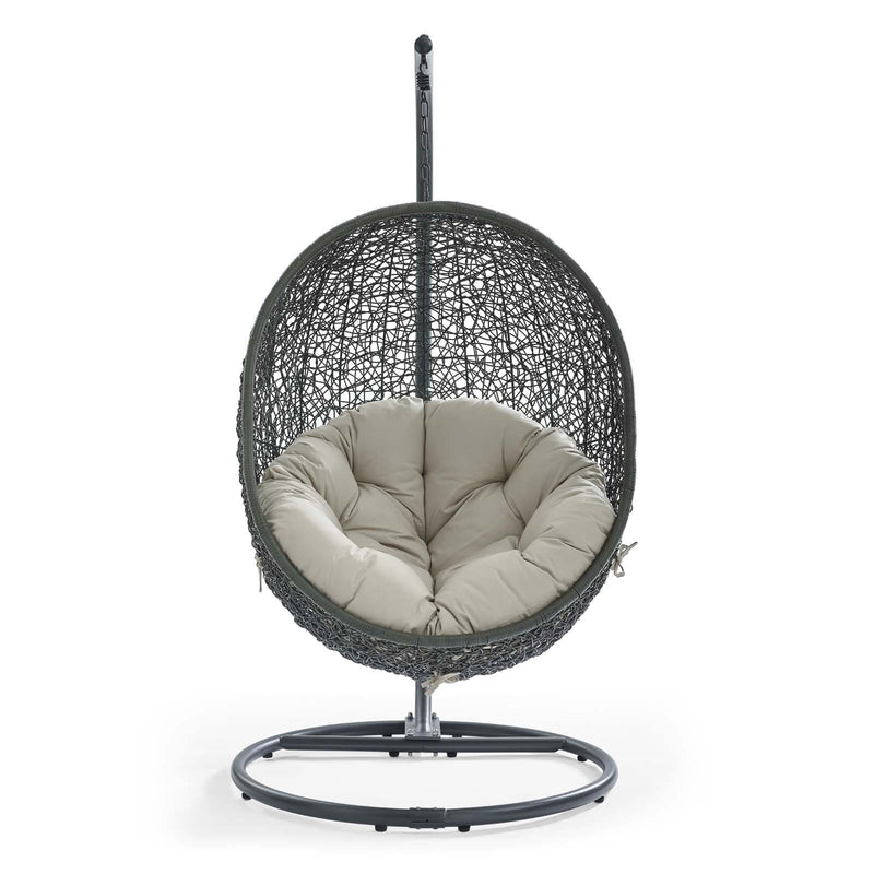 Hide Outdoor Gray Patio Swing Chair With Stand