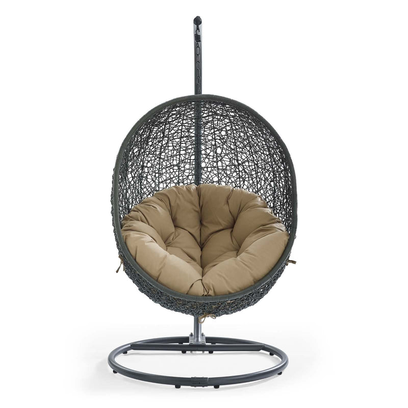 Hide Outdoor Gray Patio Swing Chair With Stand